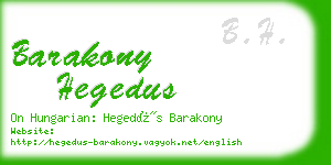 barakony hegedus business card